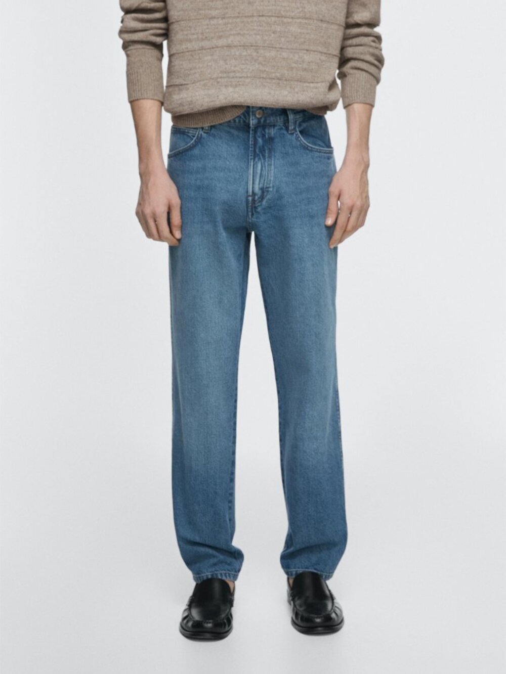 NWT Massimo Dutti Tapered Fit Denim Jeans Blue Size 38